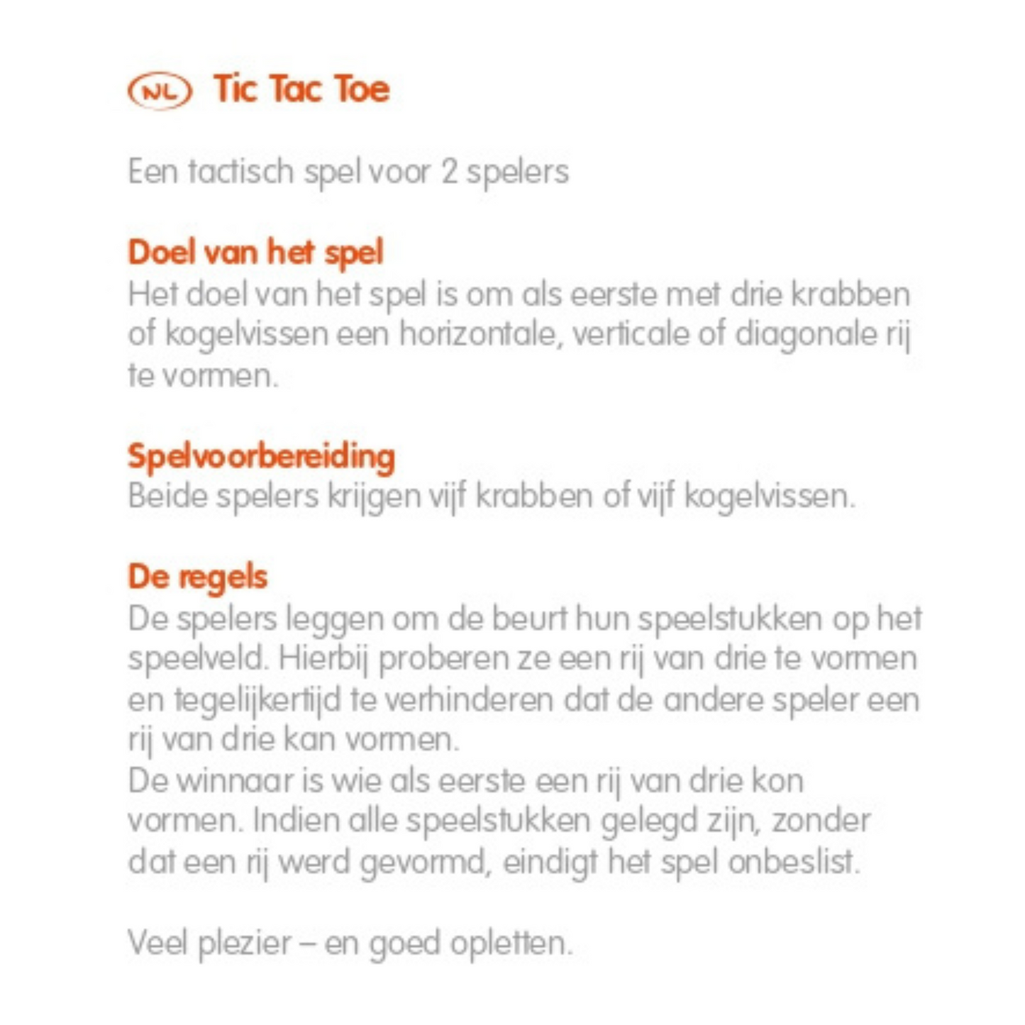 Tic Tac Toe spel met tasje